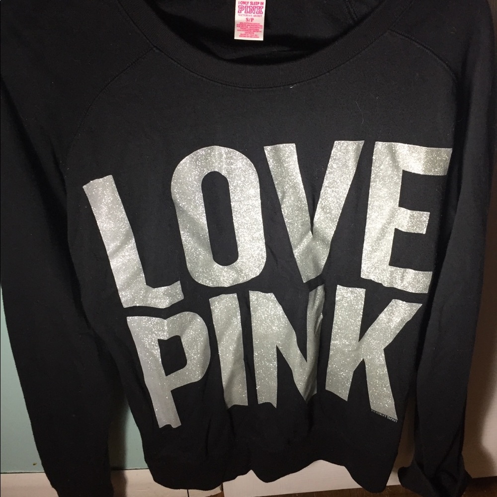 PINK Victoria’s Secret Black Love Pink Crewneck